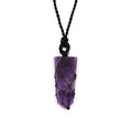 Laced Gemstone Flat Point Pendant with Amethyst Charm Design