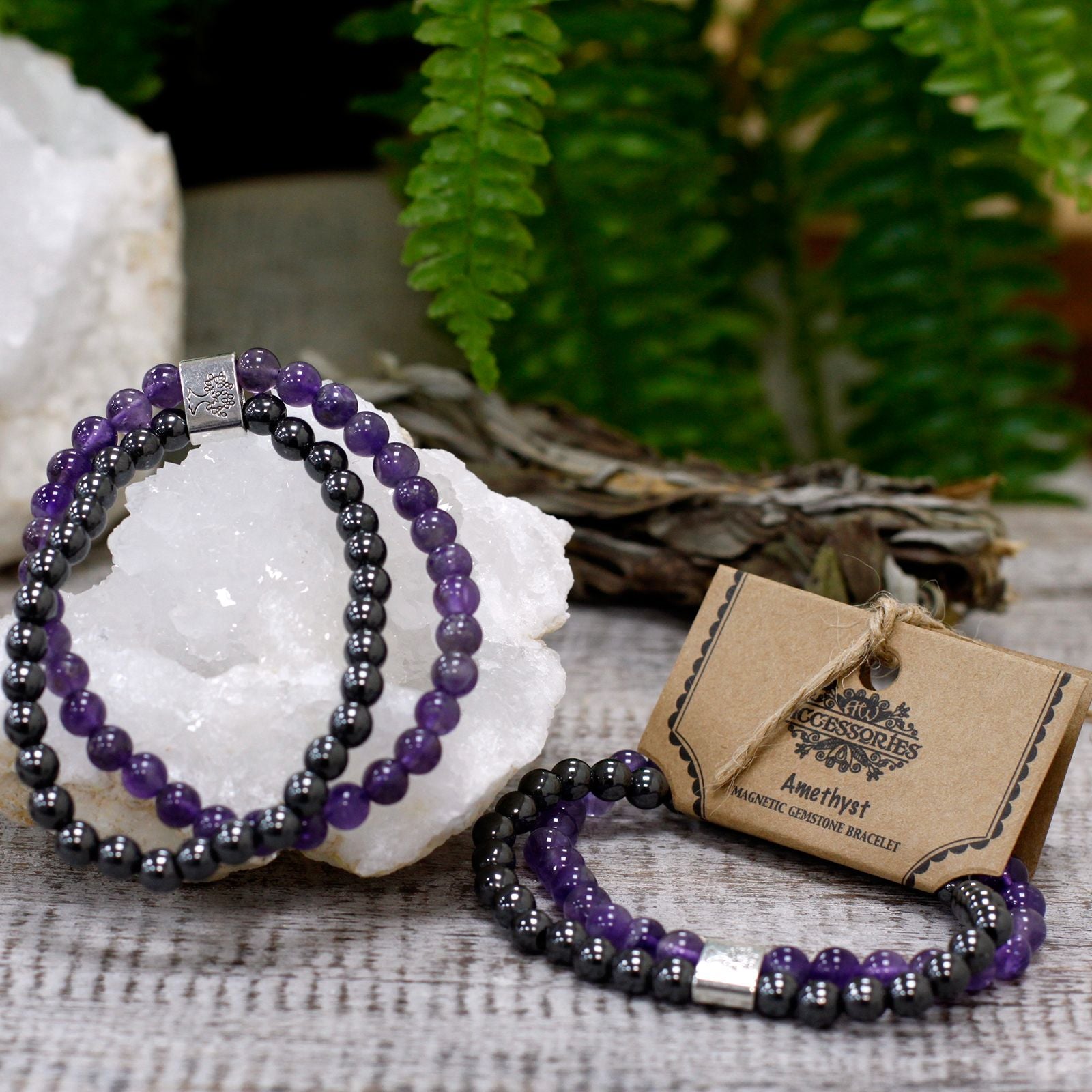 Magnetic Amethyst Gemstone Bracelet with Elegant Style Appeal