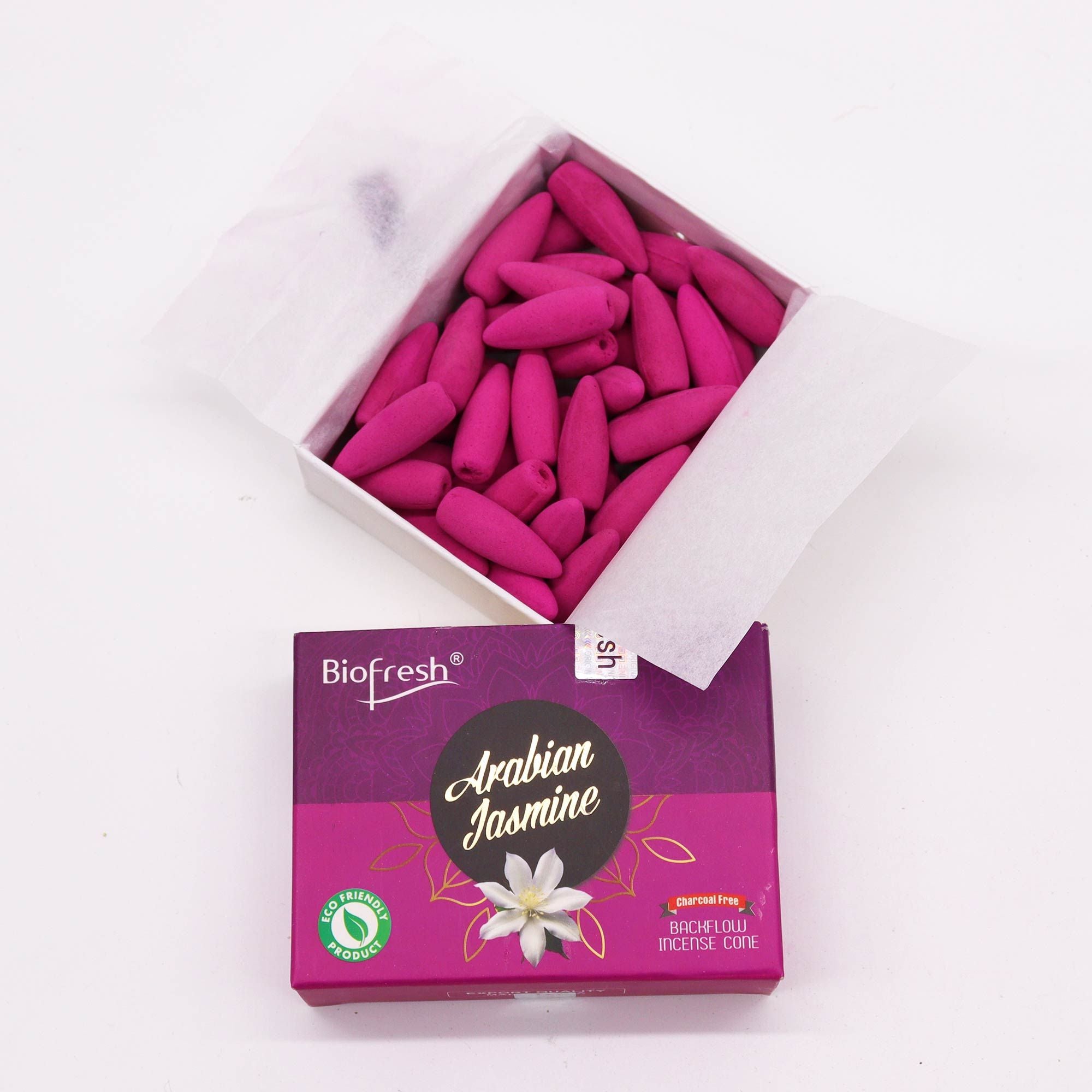Biofresh Backflow Incense Cones with Arabian Jasmine Fragrance