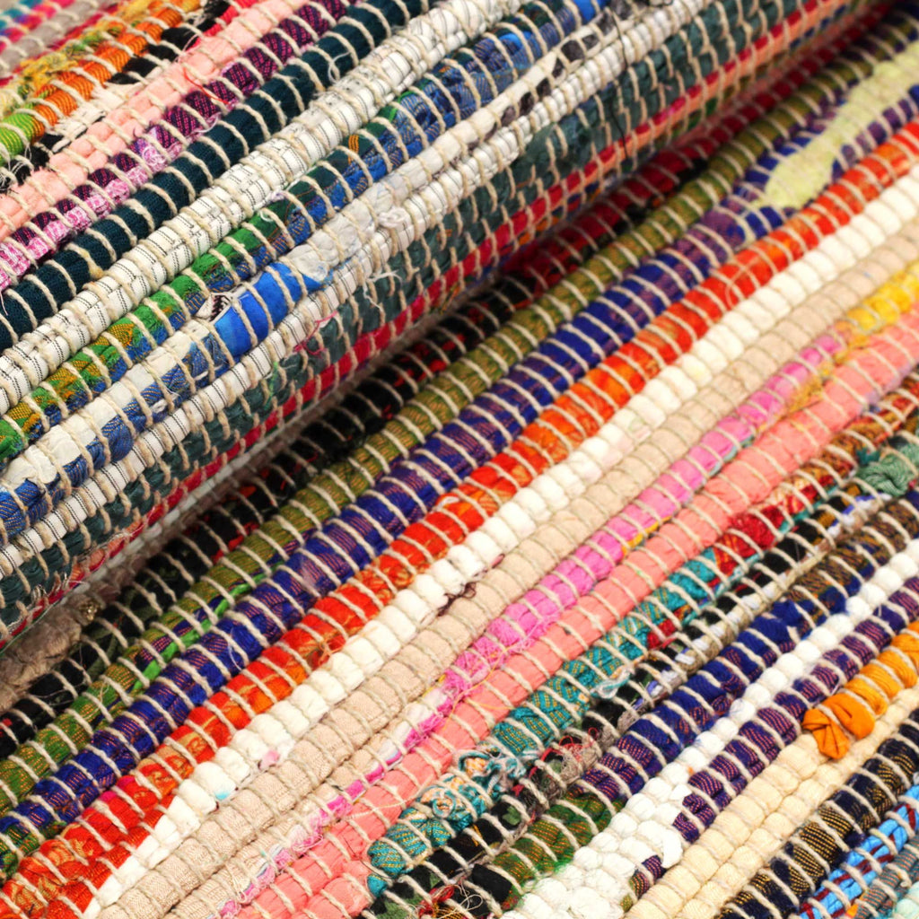 Room Rag Rug 150x200cm in Vibrant Random Colours for Home Decor