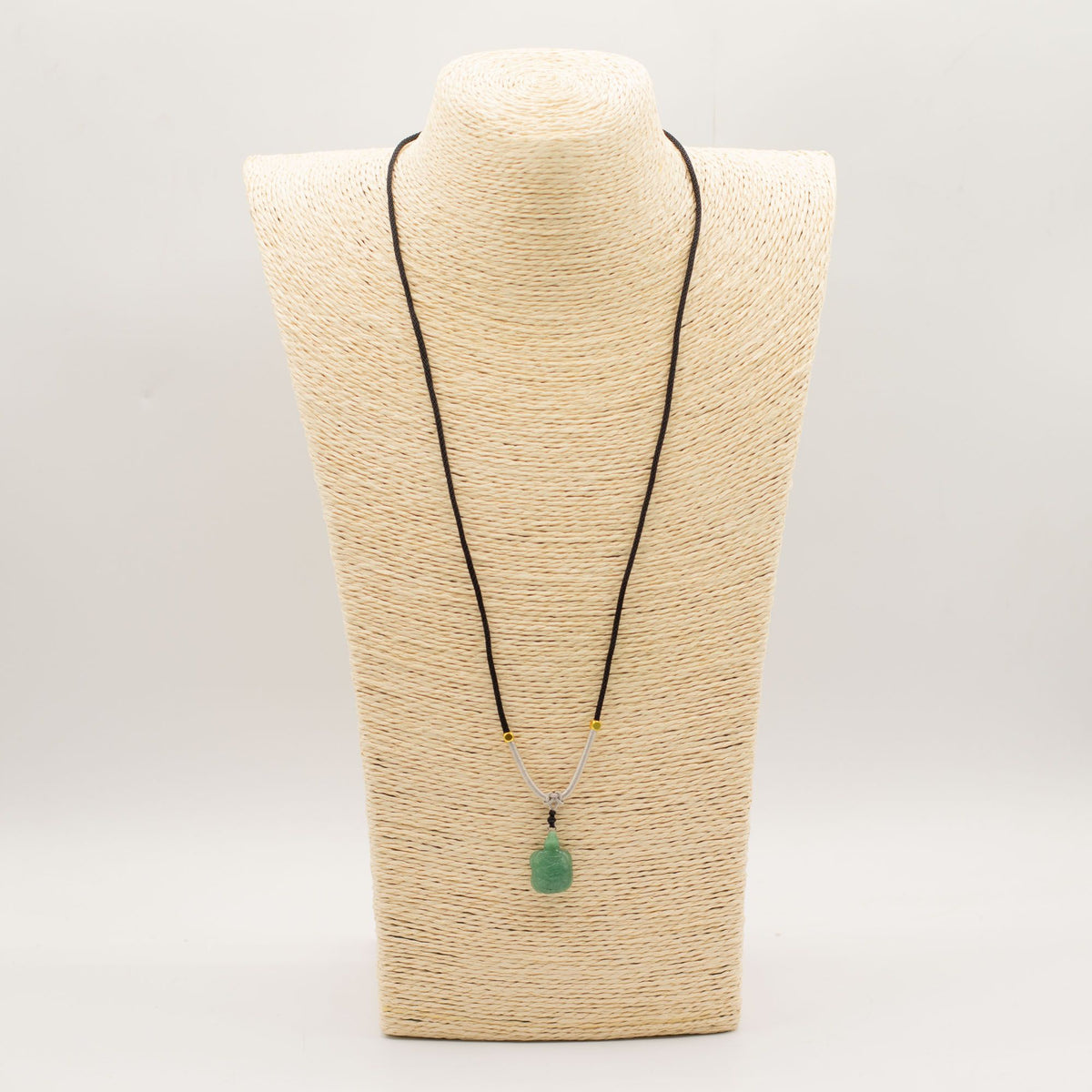 Cord Necklace Gemstone Pendant - Jade Turtle