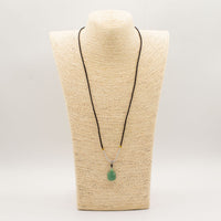 Cord Necklace Gemstone Pendant - Jade Turtle