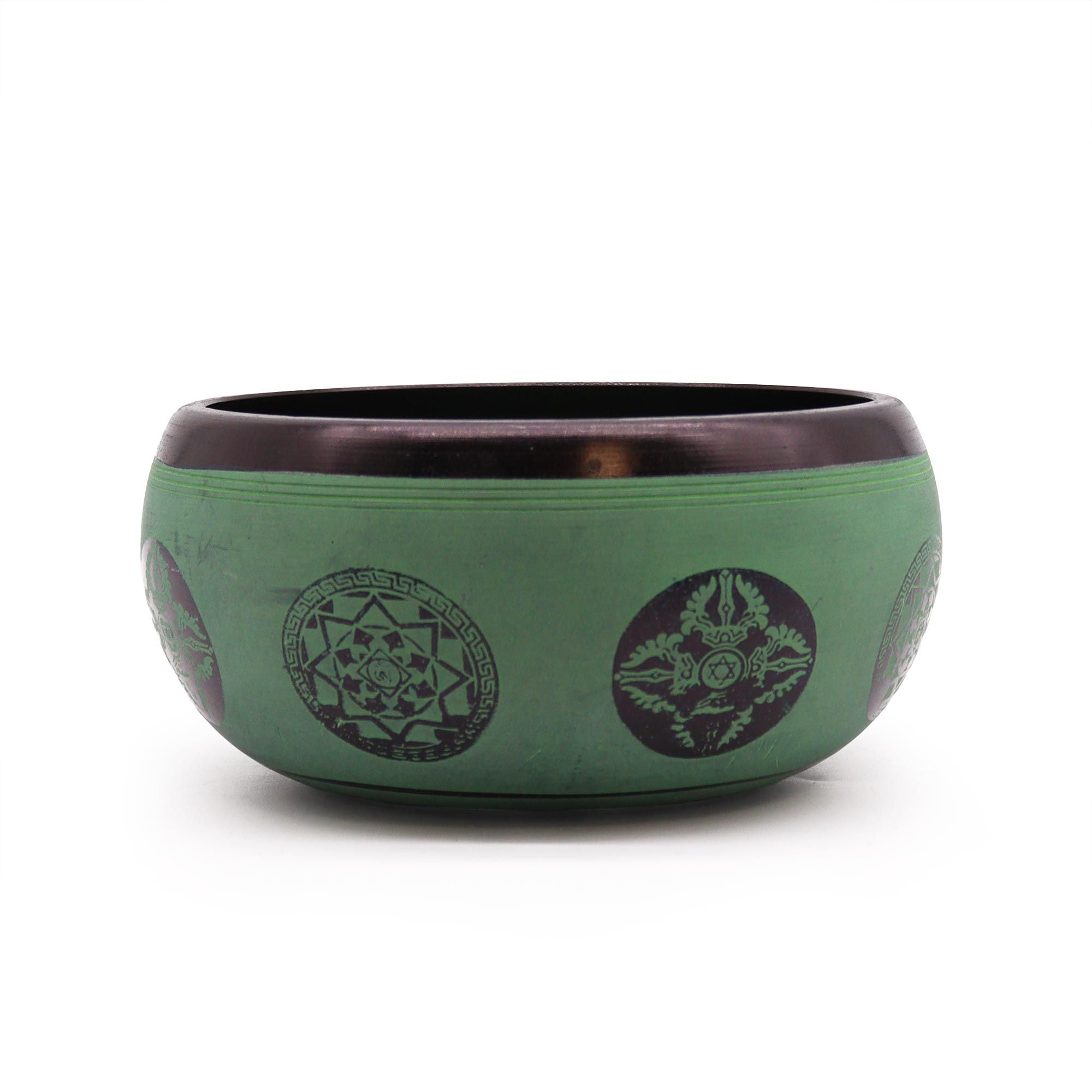 Earth Powder Singing Bowl with Mandala Buddha Design 16cm