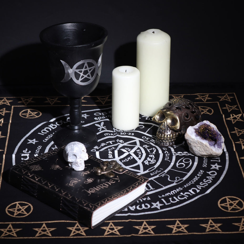 Esoteric Fringed Altar Cloth for Life Death and Rebirth Rituals