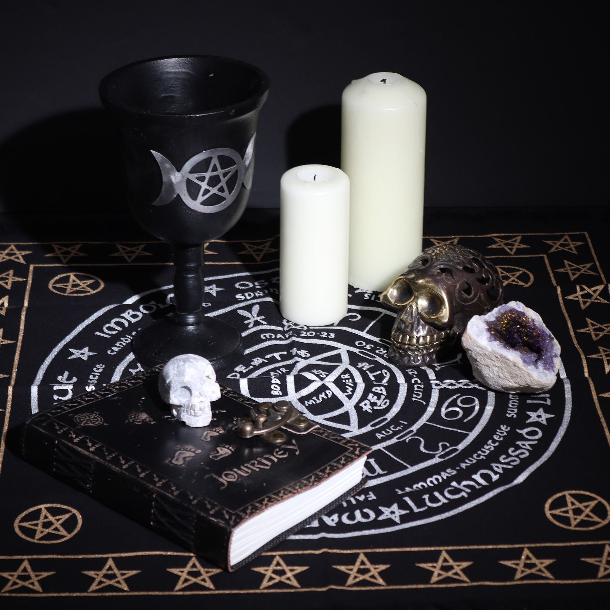 Esoteric Fringed Altar Cloth for Life Death and Rebirth Rituals