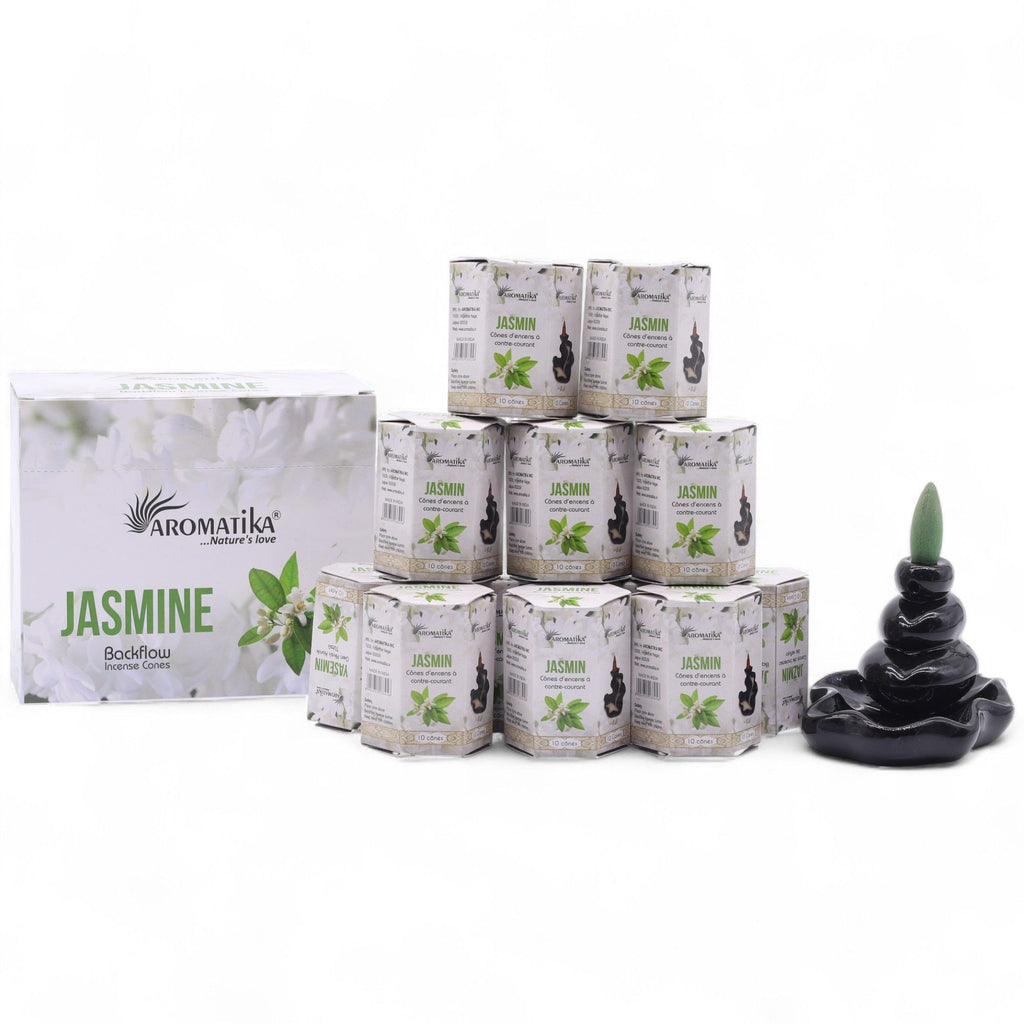Pack of 10 Jasmine Scented Backflow Incense Cones for Relaxation