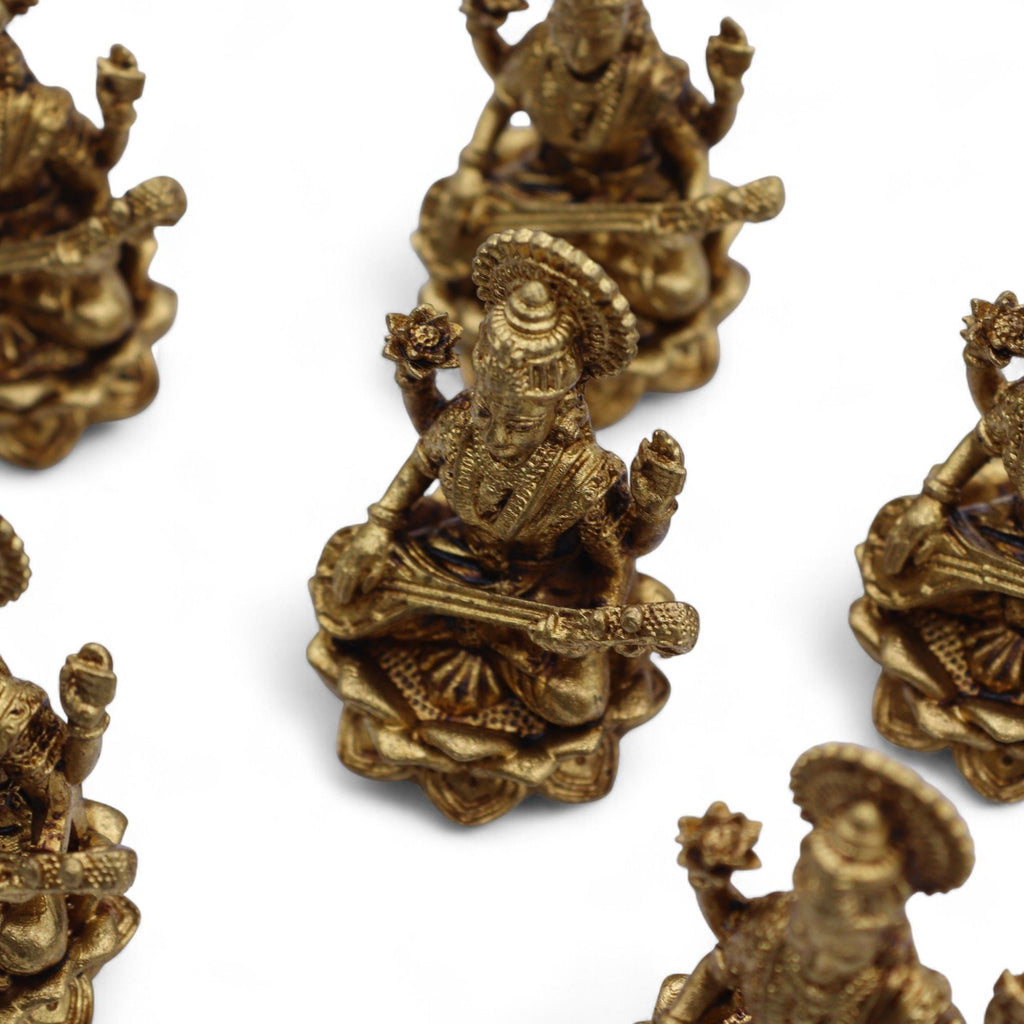 Brass Miniature Gods Saraswati Statue for Wisdom and Learning