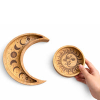 Moon Shaped Round Tray S/2