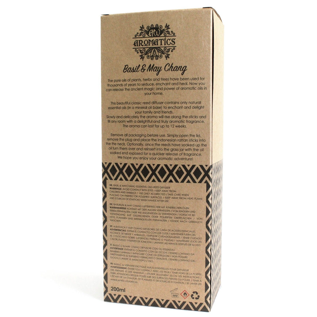 200ml Basil & Maychang Essential Oil Reed Diffuser for Home Fragrance