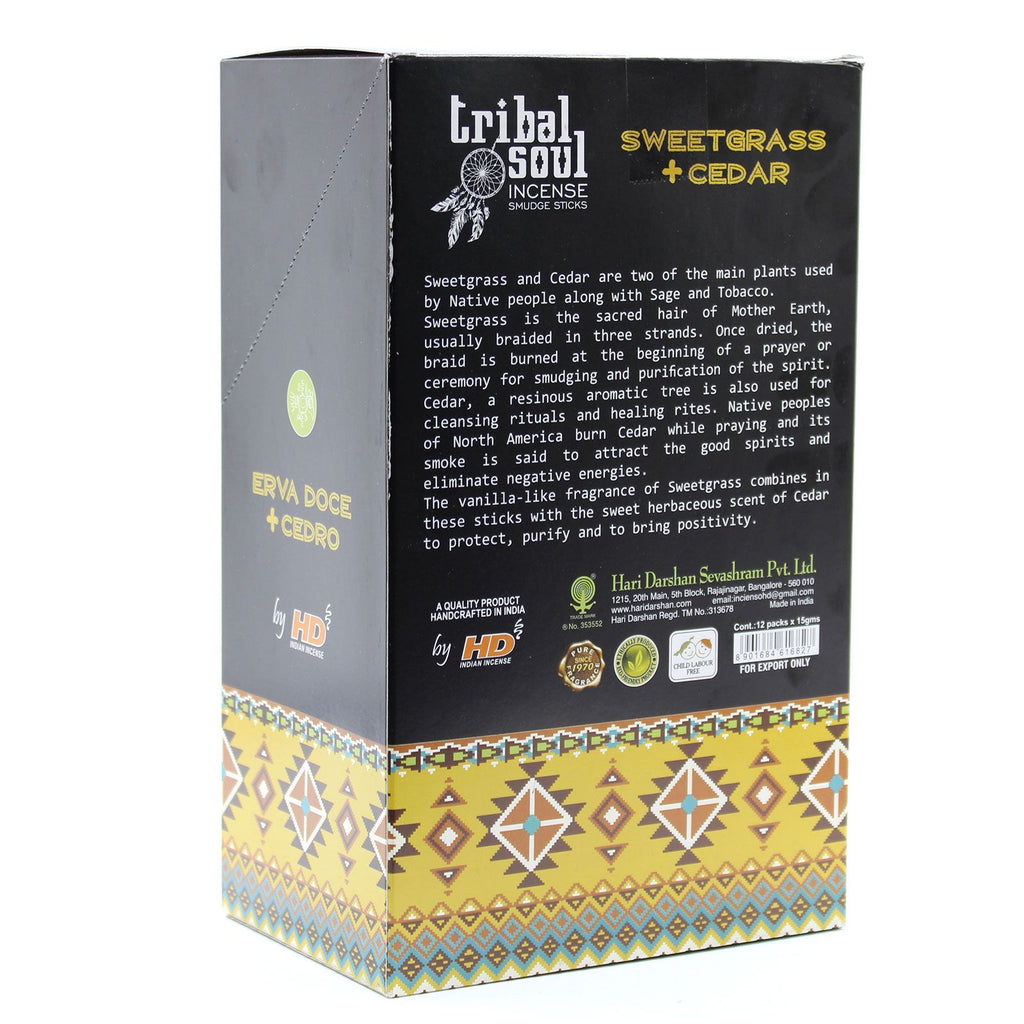 Tribal Soul Incense Sticks with Sweet Grass and Cedar Aroma Blend