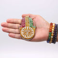 Soapstone Hamsa Incense Holder with Sun Face Design for Decor