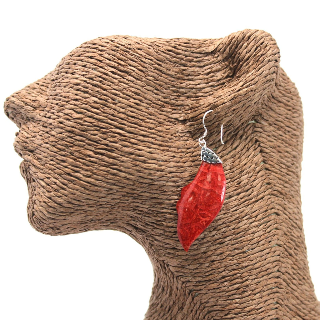 925 Silver Leaf Drop Earrings with Elegant Design for Gifting