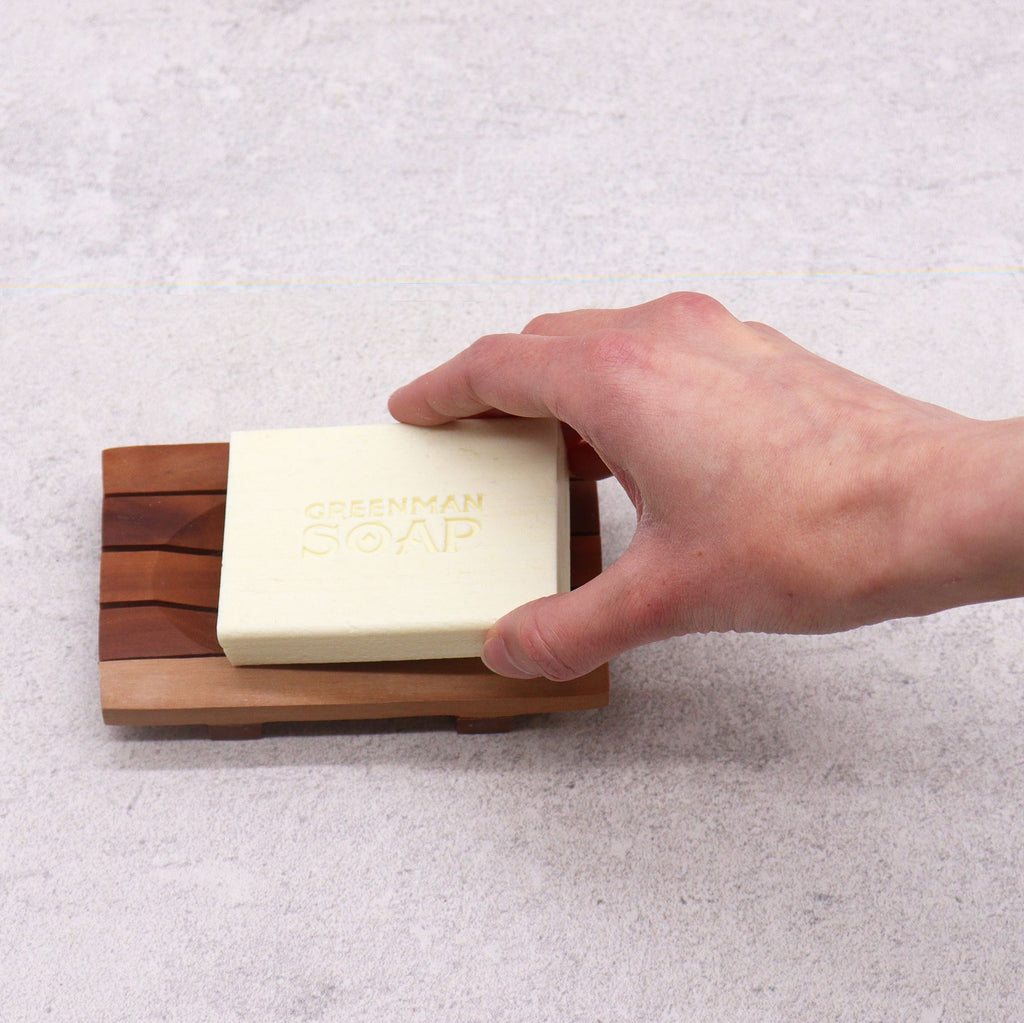 Classic Mahogany Soap Dish with Elegant Grid Drainer Design