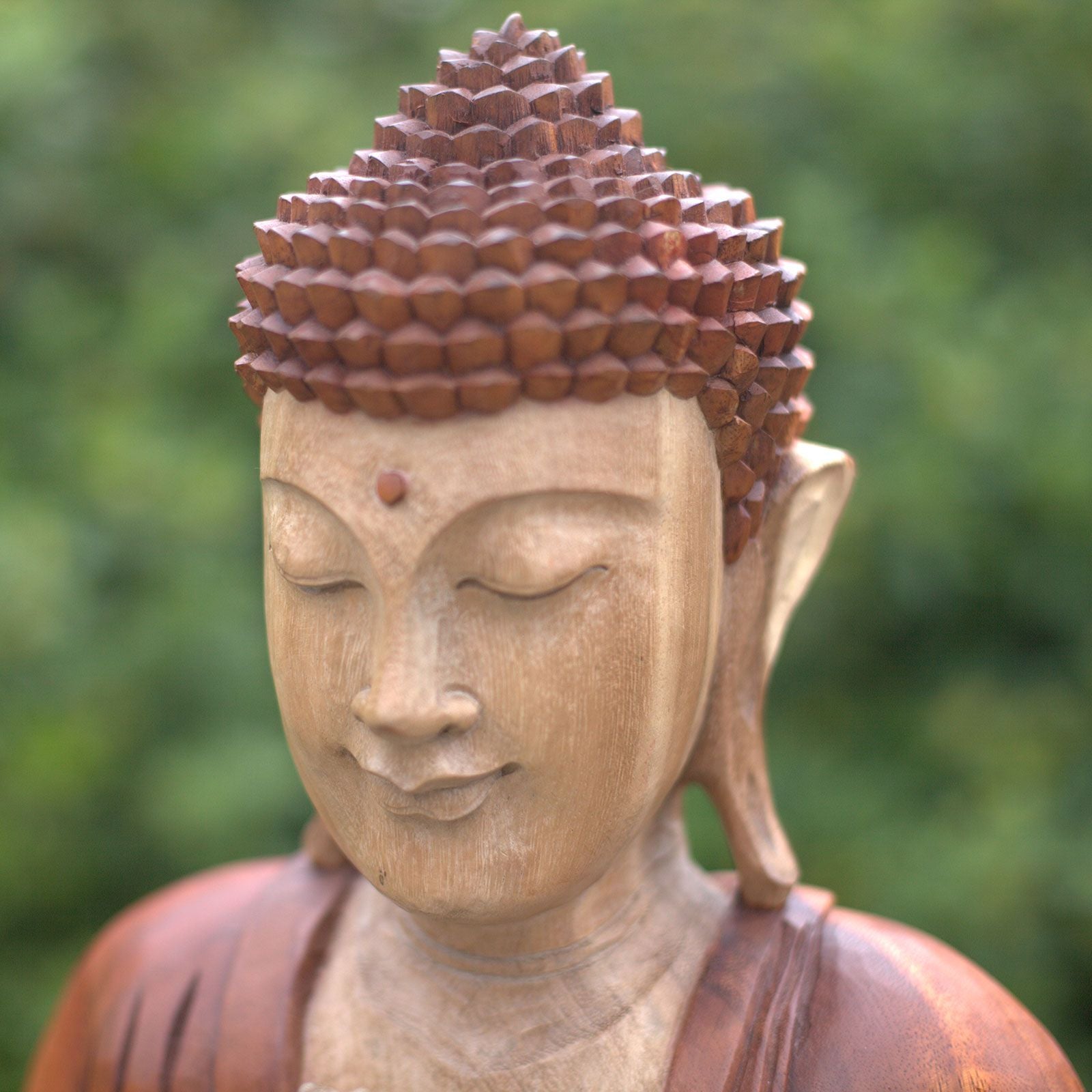 Hand Carved Buddha Statue 40cm with Hand Down Design
