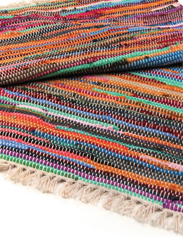 Luxury Natural Rag Rug 155 x 90cm for Home Decor Enhancement