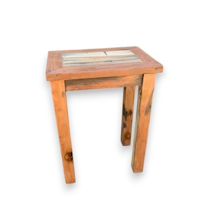 Tall Table Display Stand in Recycled Wood for Unique Home Decor