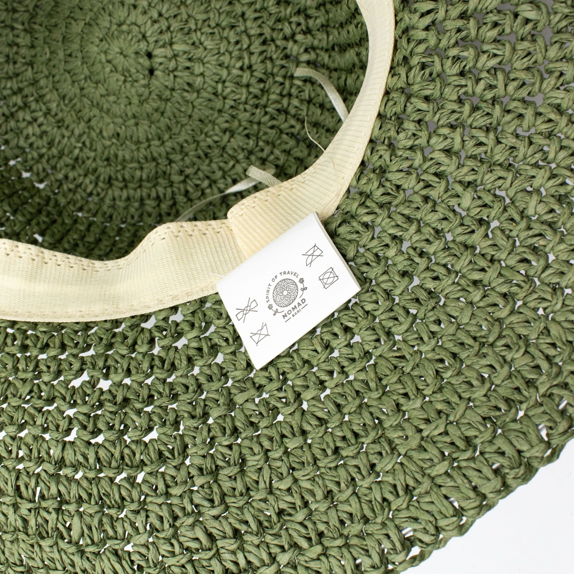 Nomad Sari Floppy Straw Sun Hat in Moss Green for Summer Style