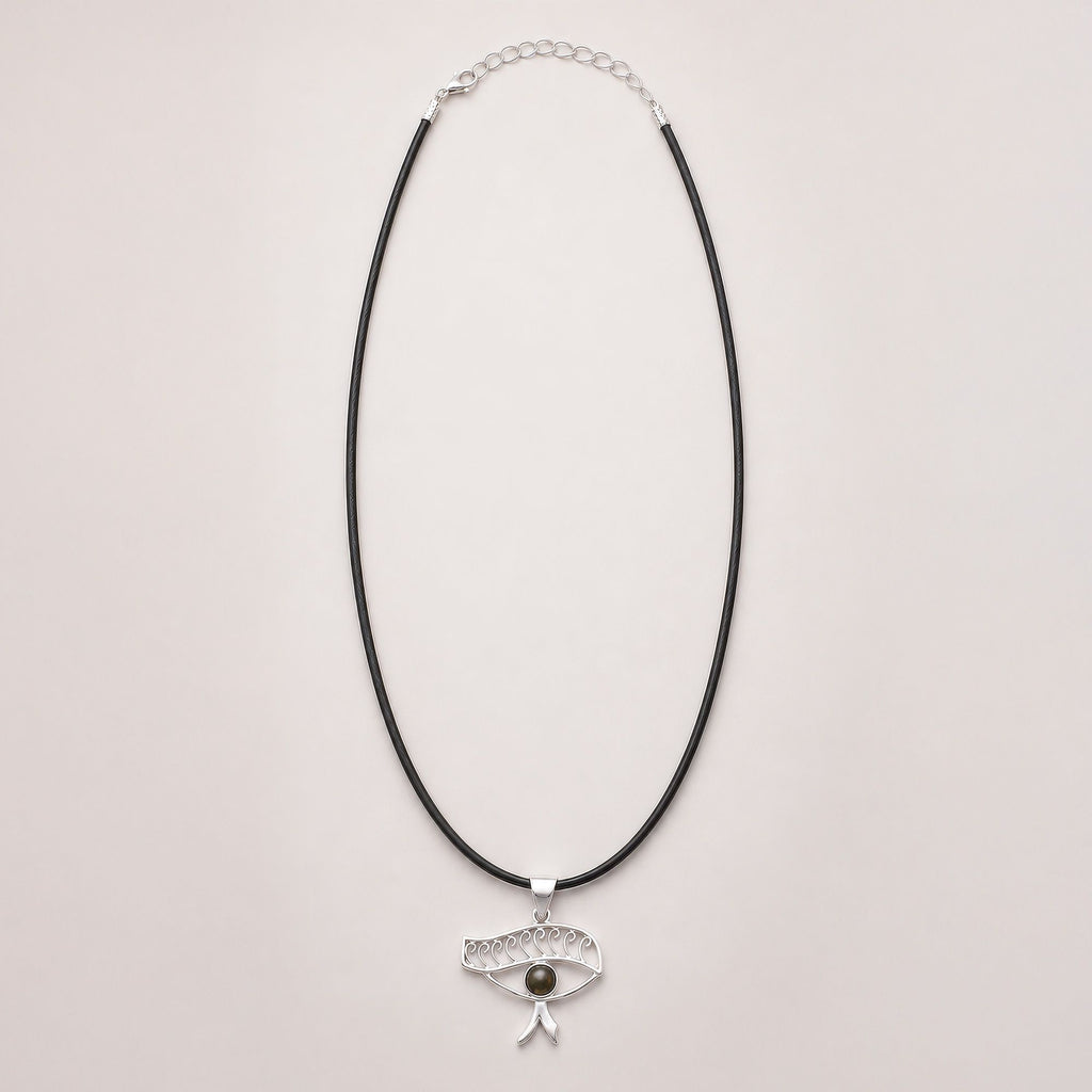 Indian Devotional Pendant with Cleopatra Eye and Iolite Stone