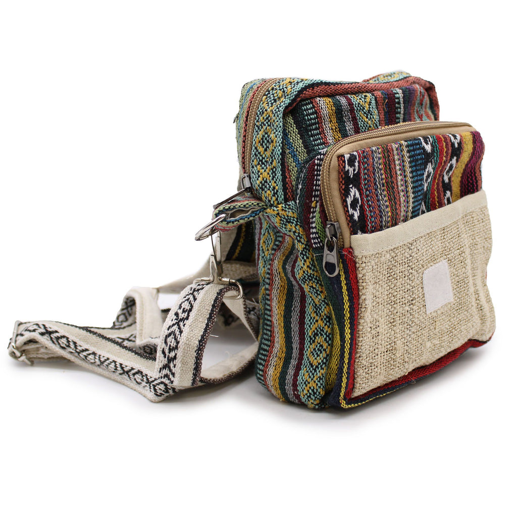 Body Cross Natural Hemp & Jhari Travel Bag for Everyday Use
