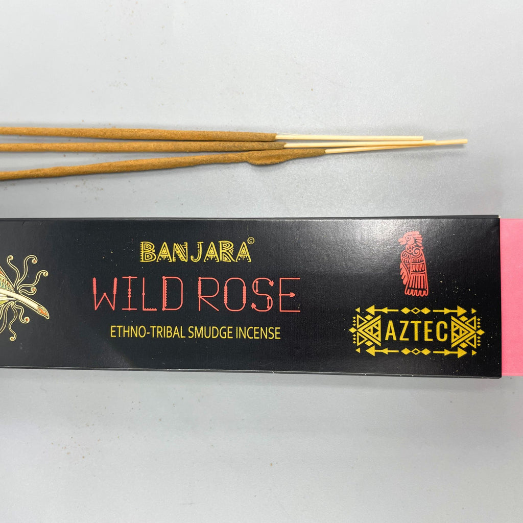 Banjara Tribal Smudge Incense Sticks with Wild Rose Aroma for Serenity