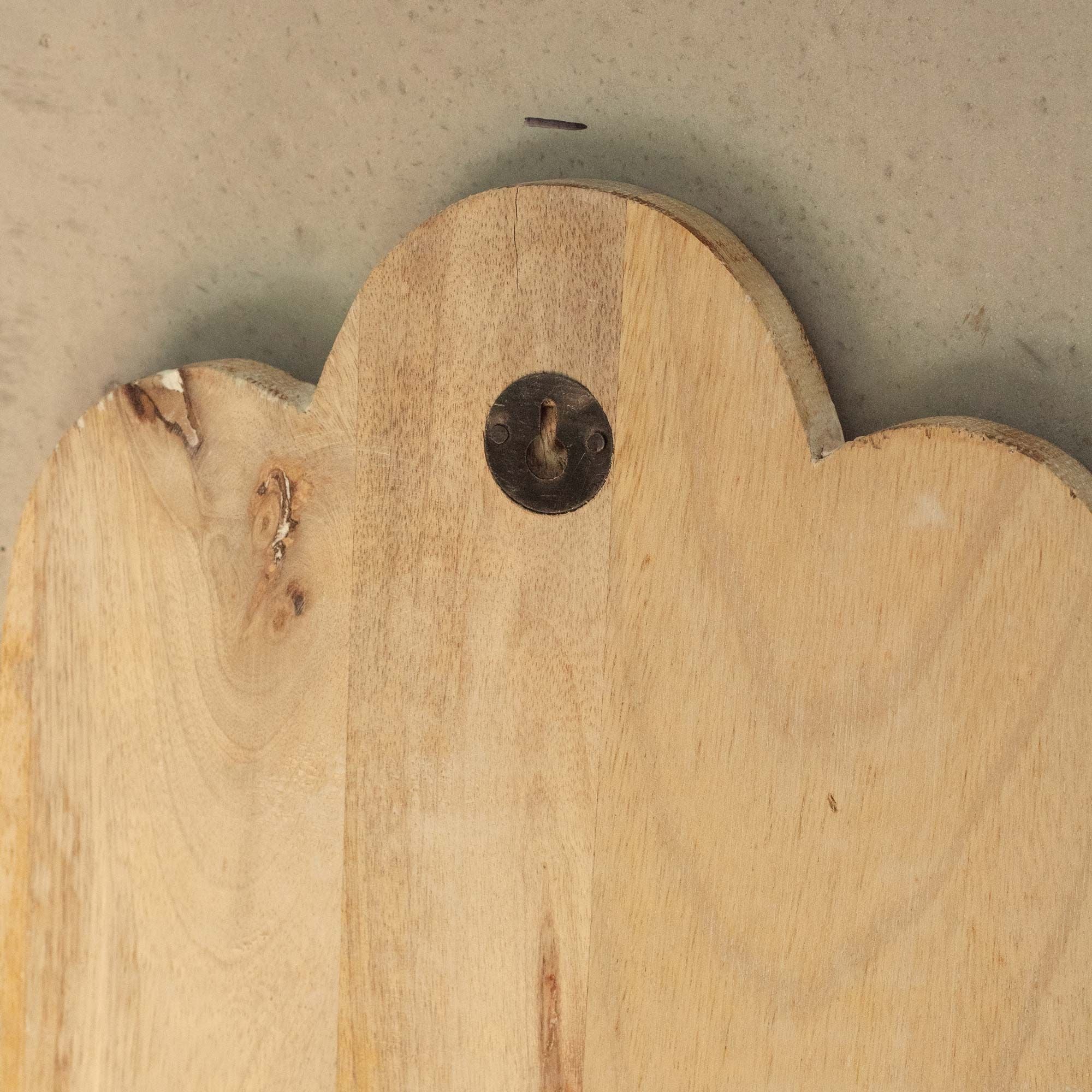 Mango Wood Hamsa Wall Plaque in Whitewash for Home Decor