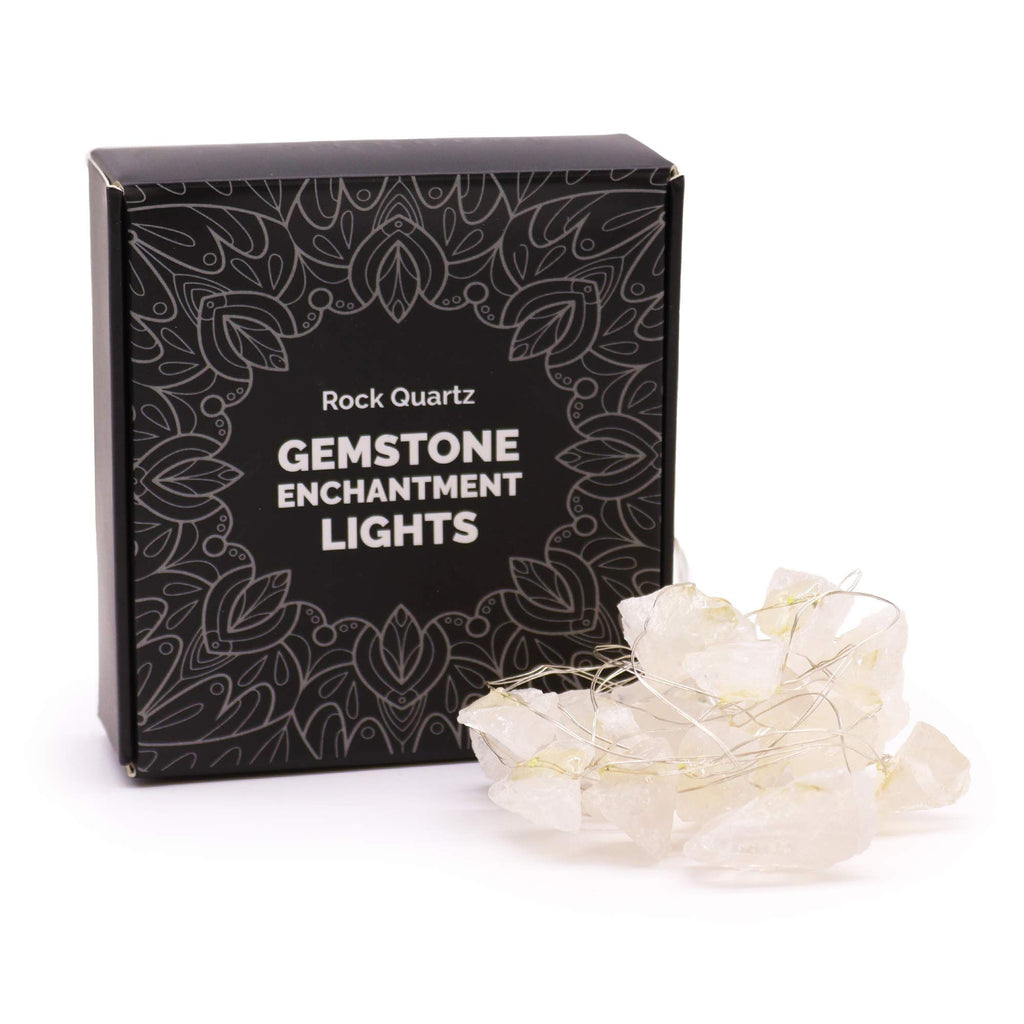 Gemstone Enchantment Lights with Rock Quartz for Ambiance