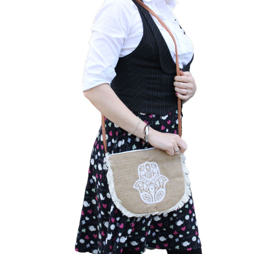 Fab Fringe Bag with Hamsa Print for Everyday Stylish Use and Fun