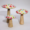 Small Enamelled Mushroom Decoration with Pastel Hearts 10cm