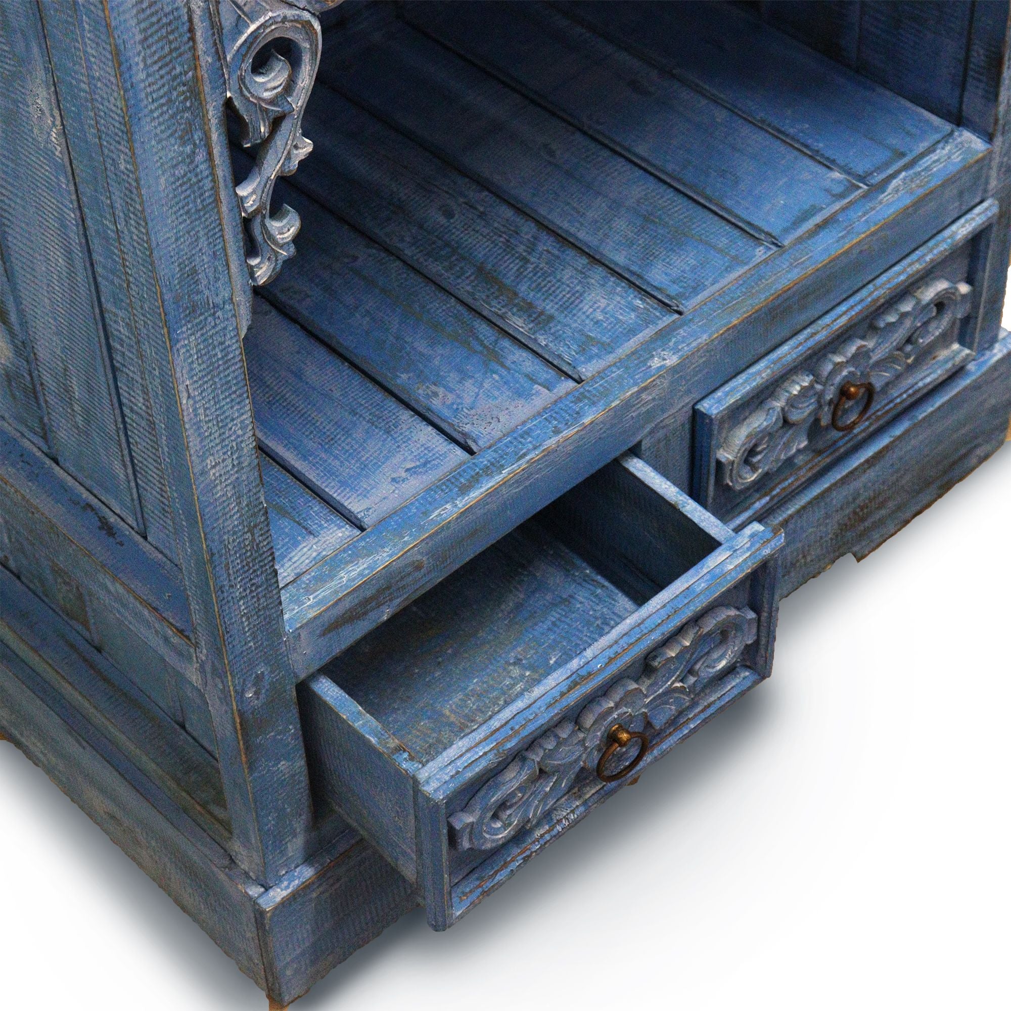 Albasia Bathroom Cabinet in Bluewash for Elegant and Stylish Storage