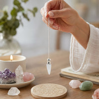 Secret Cavity Discovery of Truth Pendulum - Clear Quartz - Silver Plated