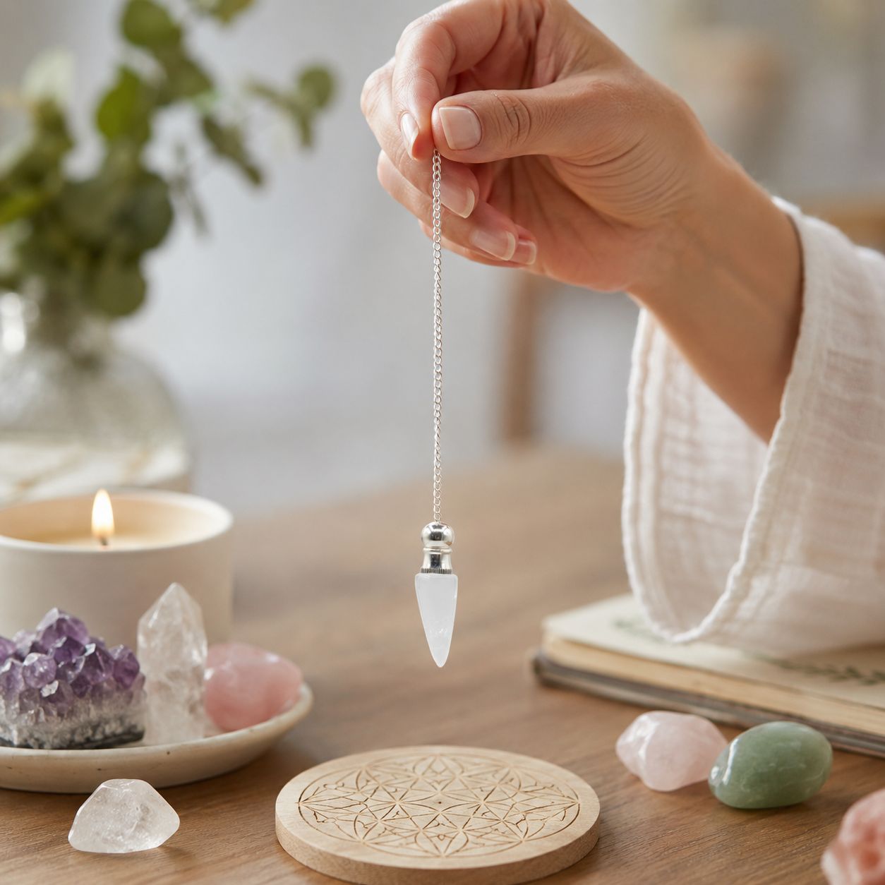 Secret Cavity Discovery of Truth Pendulum with Clear Quartz Design