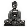 Medium White and Grey Buddha Statue for Home Décor Enhancement
