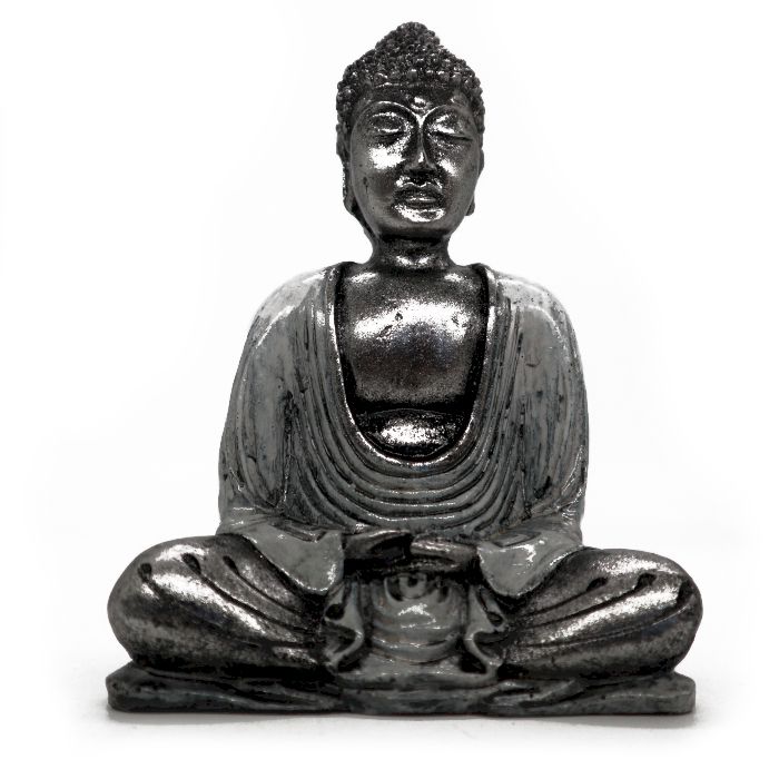 Medium White and Grey Buddha Statue for Home Décor Enhancement