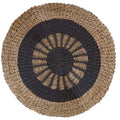 Round Seagrass Black and Tan Rug for Stylish Home Decor