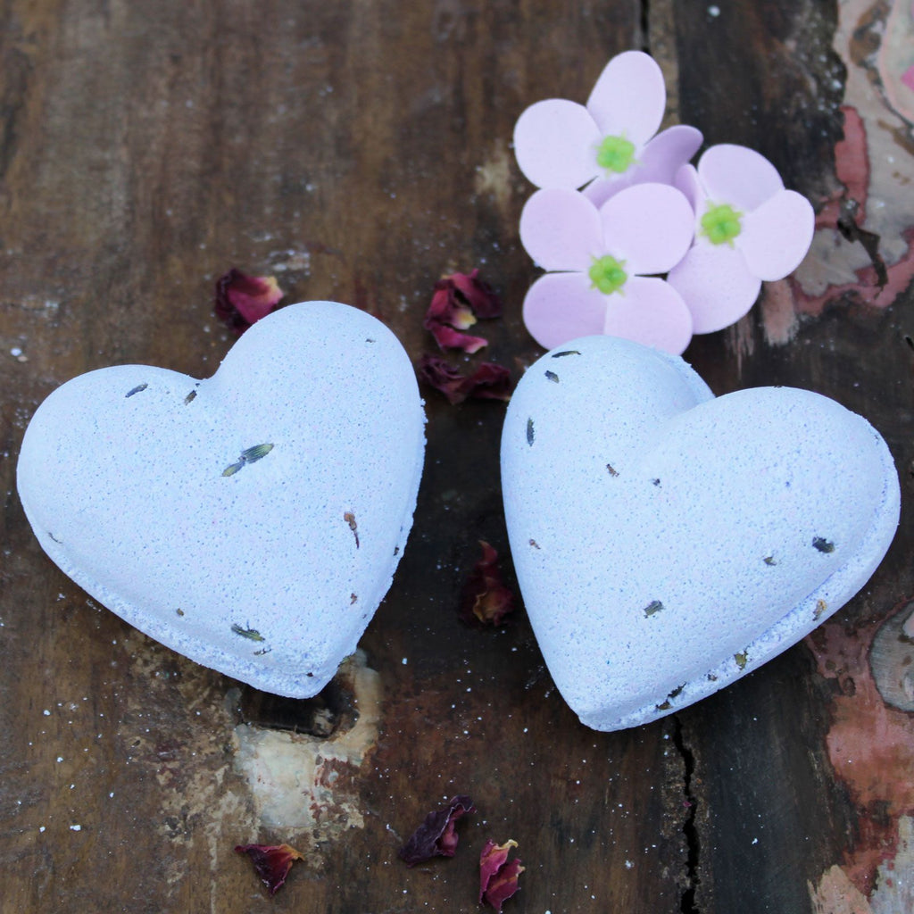 Love Heart Bath Bomb 70g with French Lavender Fragrance