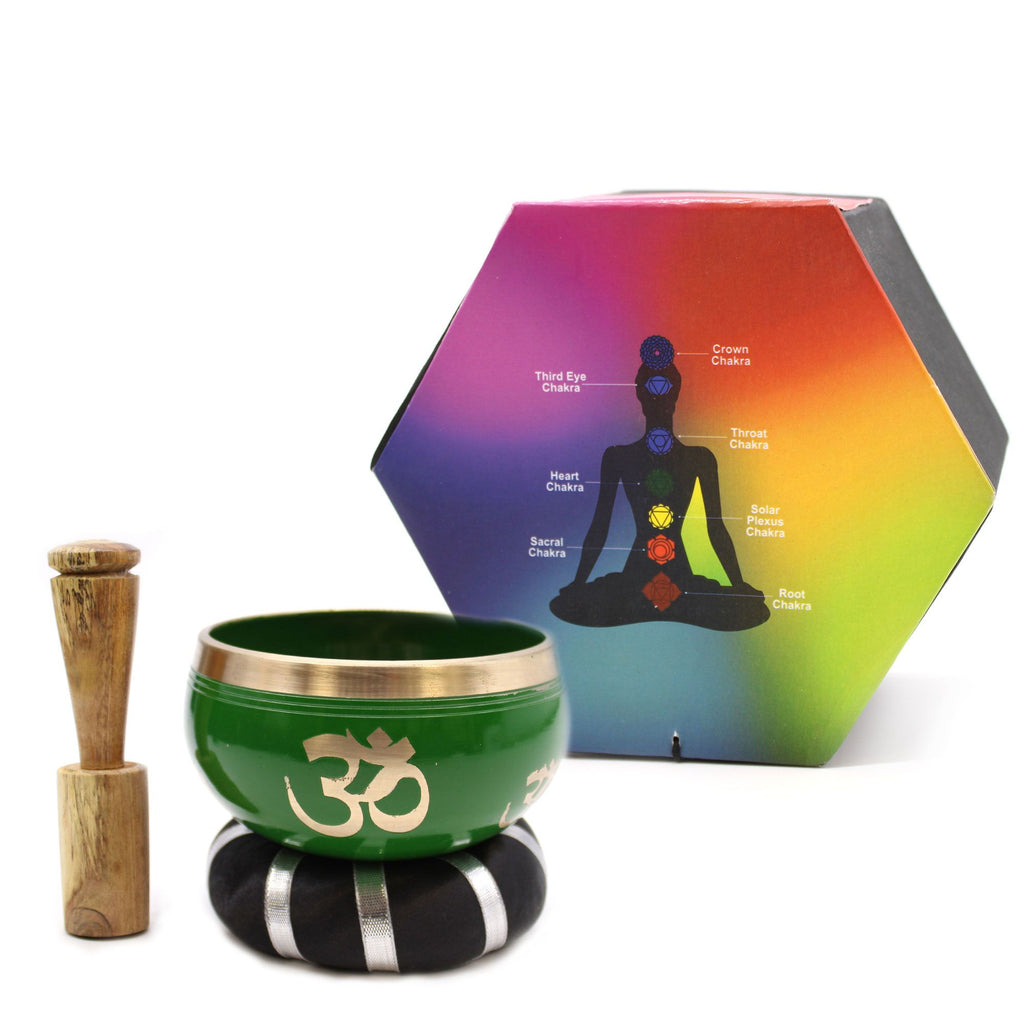 Tree of Life Singing Bowl Set in Green 10.7cm for Home Decor