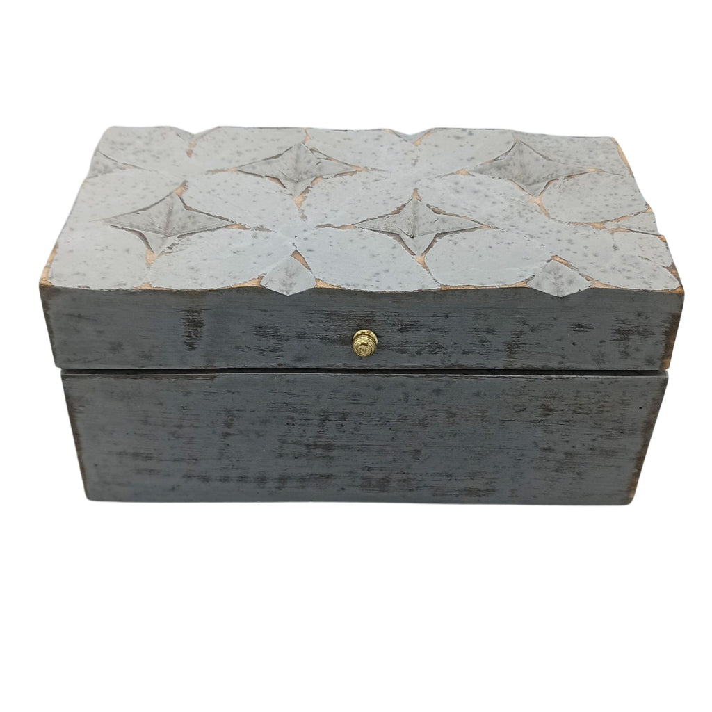 Vintage Deco Multi Purpose Box Grey Star for Stylish Storage