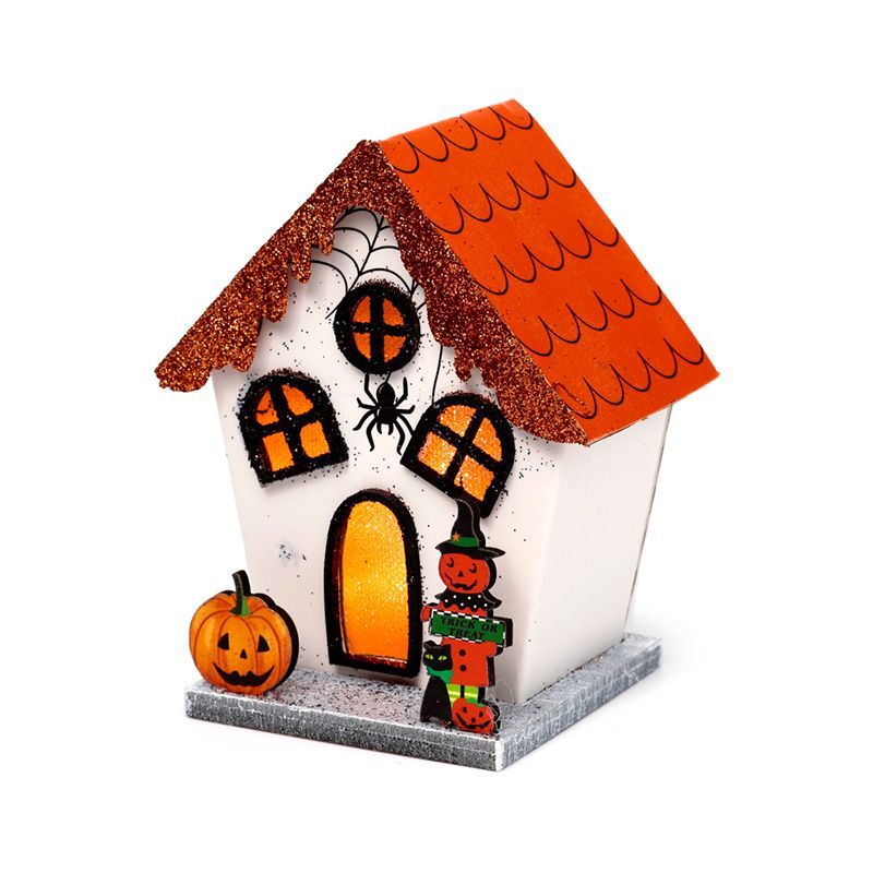 Spooky Spider Pumpkin House Halloween LED Decoration for Festivities