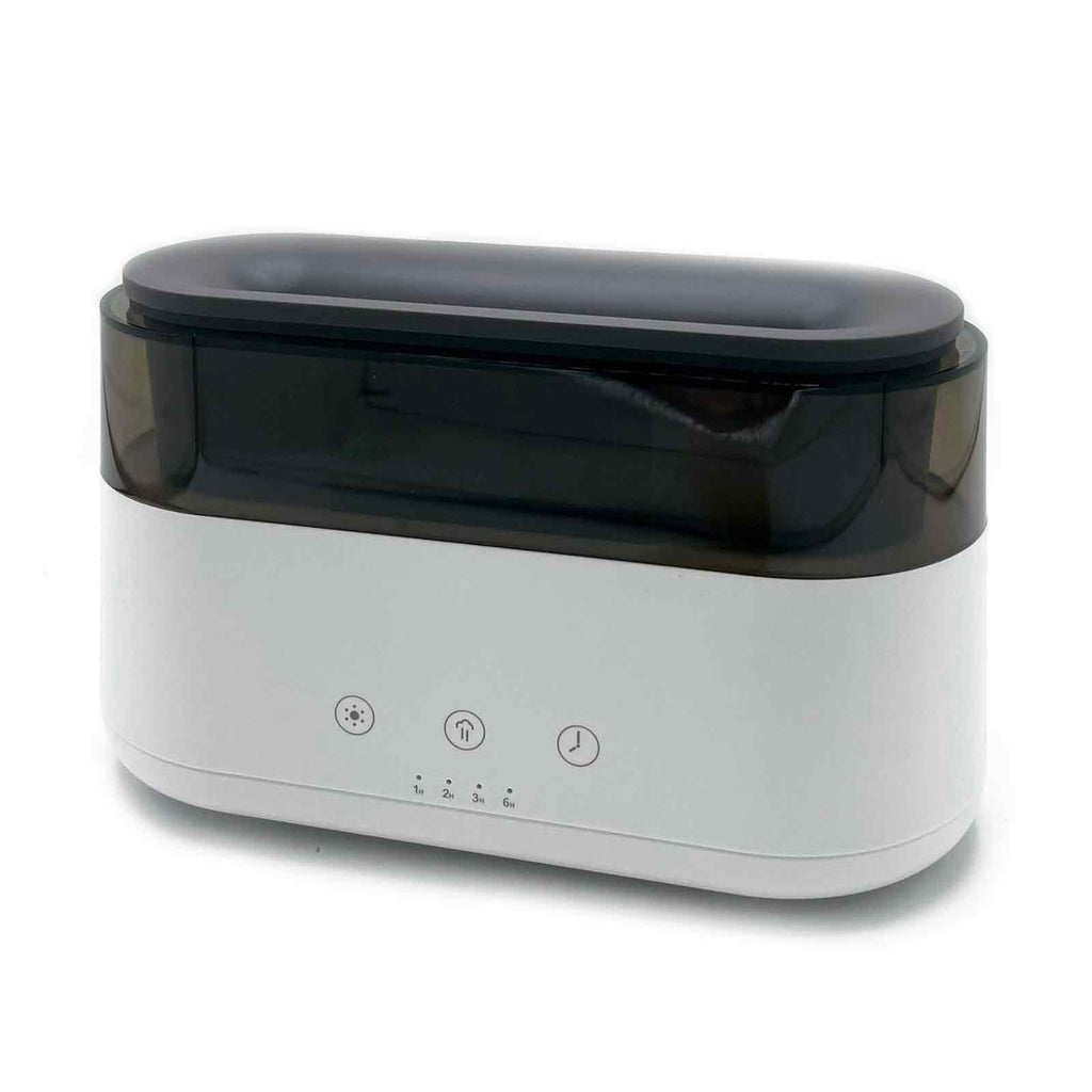 Modern Aroma Diffuser with LED Clock and USB C Flame Light Effect