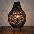 Rattan Table Lamps in Dark Brown for Unique Home Decor Styles