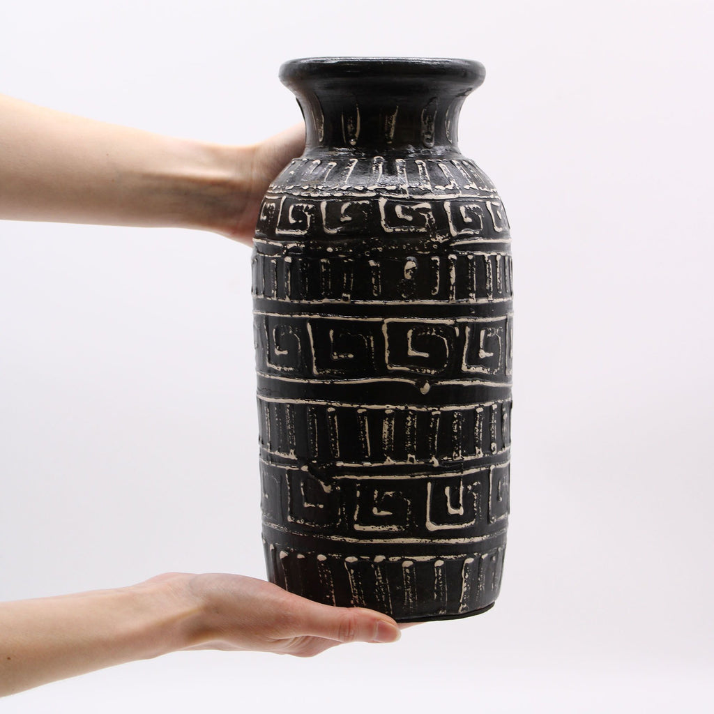 Greek Straight Vase in Chocolate Elegant Decorative Accent Piece