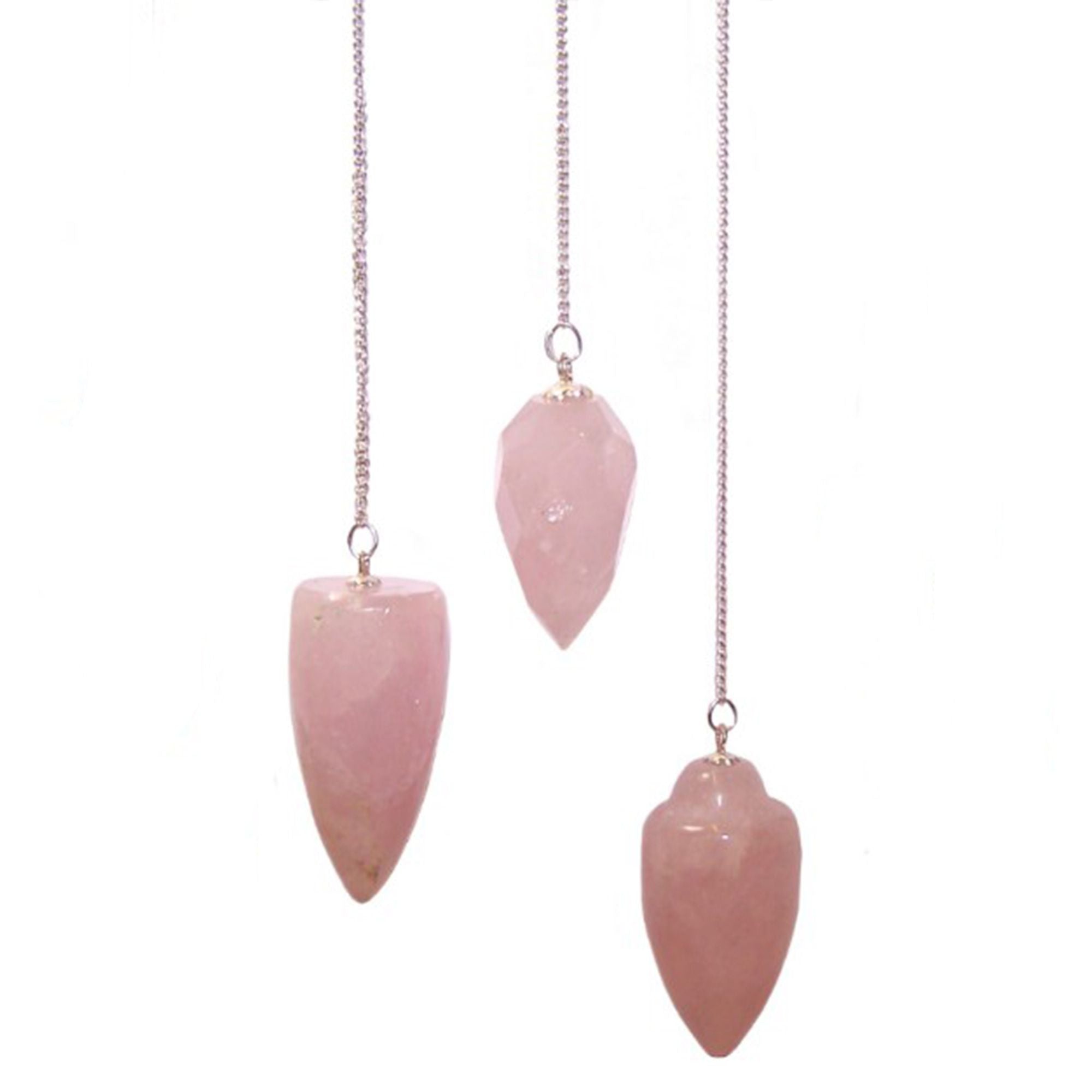 Magic Pendulum with Rose Quartz Gemstone and Silver Chain
