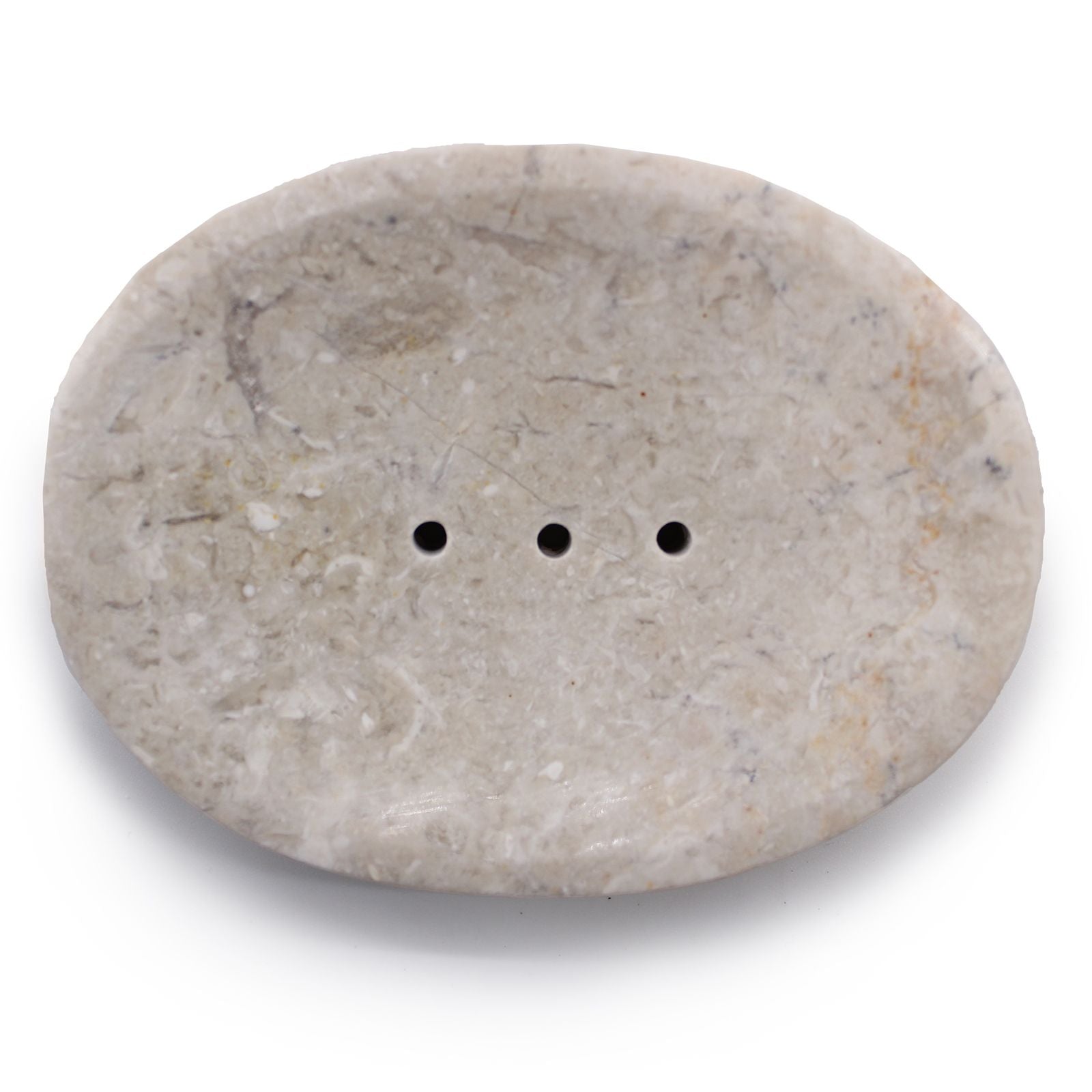 Classic Oval Cream Marble Soap Dish for Stylish Bathroom Decor