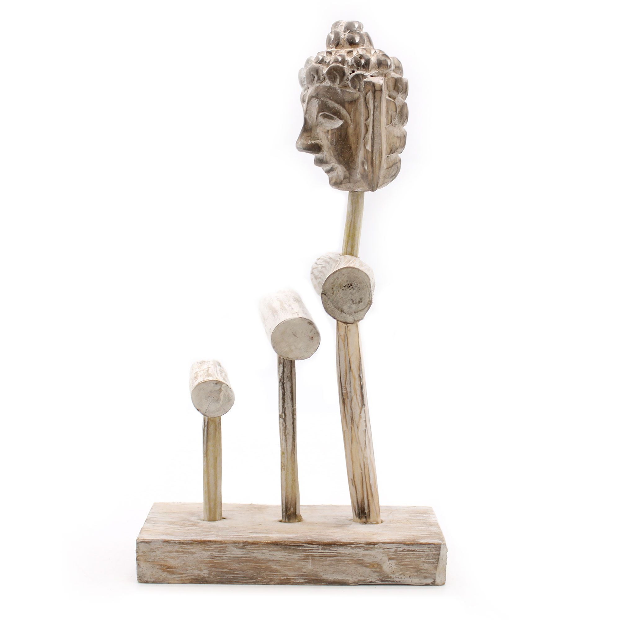 Three Branch Buddha Stand in Whitewash for Jewellery Display