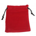 Quality Velvet Pouch in Red with Black Drawstring for Small Items