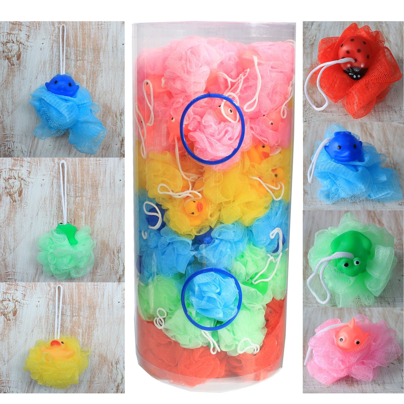Squeaky Toy Scrunchie for Fun Bath Time in Assorted Colours