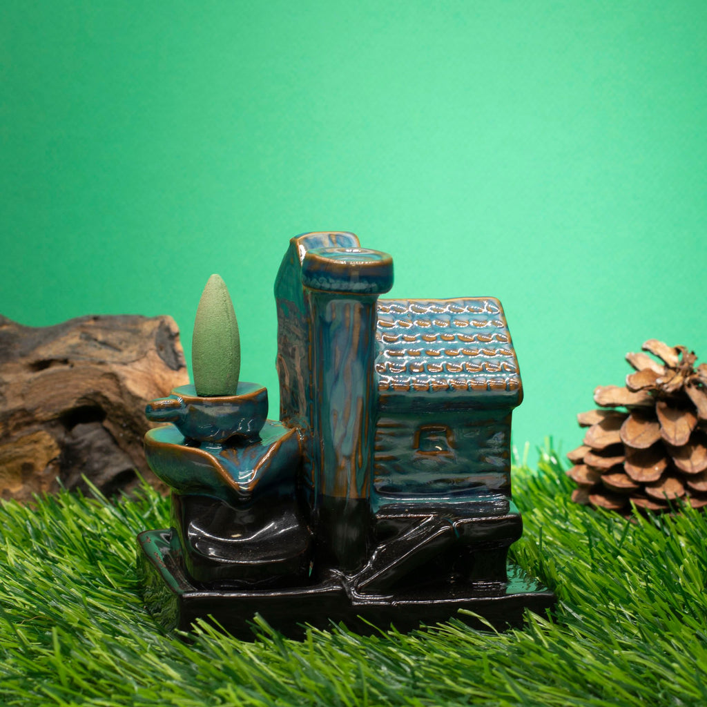 Backflow Incense Burner Watermill House for Relaxation and Calm