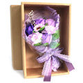 Boxed Hand Soap Flower Bouquet in Purple for Unique Gifting Ideas