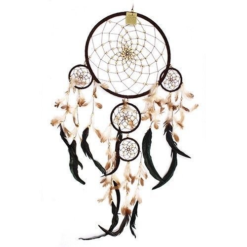 Bali Dreamcatchers XLarge Round Cream Coffee Chocolate Design