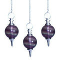 Sphere Pendulums with Enchanting Purple Fluorite for Dowsing Use